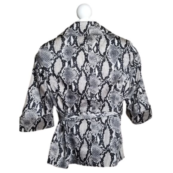 Focus 2000 Petite Snake Print Trench Blazer 10P - Picture 3 of 8